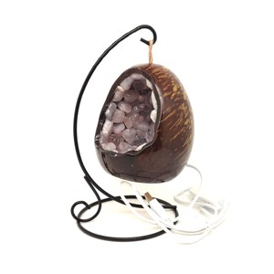 Rózsakvarc tojás hangulatlámpa fém állvánnyal 10 cm, Kellékek & szerszámok, Ásvány alapanyag, , MESKA