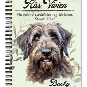 Személyre szabható - Briard kutya portré mintás A5-ös füzet, Otthon & Életmód, Papír, írószer, Jegyzetfüzet & Napló, , MESKA