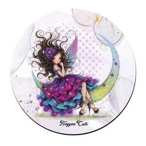 Szépséges lila virágos tündér és a hold pohár alátét - Meska.hu