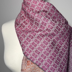 Kézzel Szőtt Lila Sárga átmenetes Merinó Gyapjú és Selyem Kendő - Meska.hu