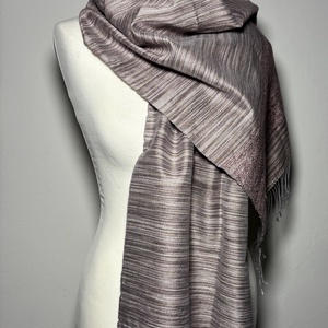 Kézzel szőtt elegáns Lila - Rózsaszín Selyem Kendő - ruha & divat - sál, sapka, kendő - kendő - Meska.hu