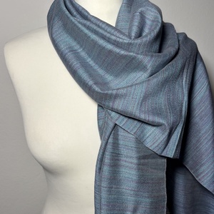 Kézzel szőtt elegáns Kék Selyem Kendő, Ruha & Divat, Sál, Sapka, Kendő, Kendő, Szövés, MESKA