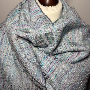 Kézzel szőtt Kék Zöld Pink színátmenetes Selyem Kendő - ruha & divat - sál, sapka, kendő - kendő - Meska.hu