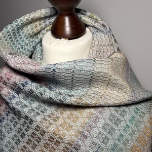 Kézzel szőtt elegáns Szívárvány színátmenetes Teveszr és Selyem Kendő - ruha & divat - sál, sapka, kendő - kendő - Meska.hu