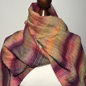 Kézzel szőtt Zöld Mályva Merinó és Teveszőr Kendő, Ruha & Divat, Sál, Sapka, Kendő, Kendő, Szövés, MESKA