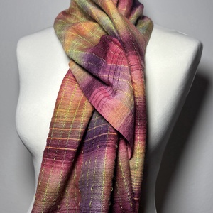 Kézzel szőtt Zöld Mályva Merinó és Teveszőr Kendő - ruha & divat - sál, sapka, kendő - kendő - Meska.hu