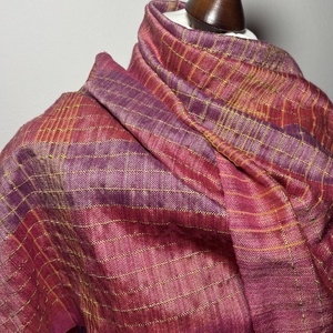 Kézzel szőtt Rózsaszín - Mályva Selyem Kendő - ruha & divat - sál, sapka, kendő - kendő - Meska.hu