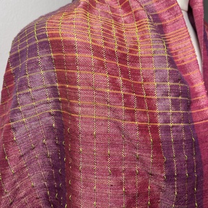 Kézzel szőtt Rózsaszín - Mályva Selyem Kendő - ruha & divat - sál, sapka, kendő - kendő - Meska.hu