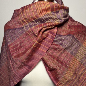 Kézzel szőtt Őszi színekben játszó Selyem Kendő, Ruha & Divat, Sál, Sapka, Kendő, Kendő, Szövés, MESKA