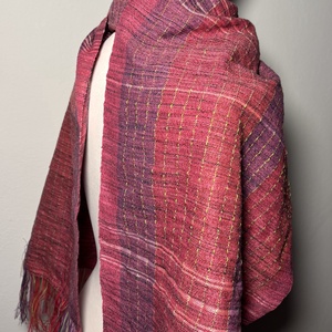 Kézzel szőtt Pink Merinó Kendő - ruha & divat - sál, sapka, kendő - kendő - Meska.hu