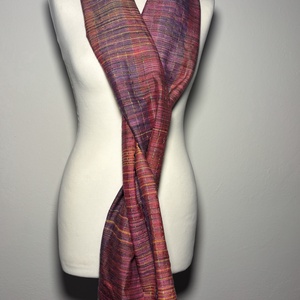 Kézzel szőtt Pink Selyem és Merinó Kendő - ruha & divat - sál, sapka, kendő - kendő - Meska.hu