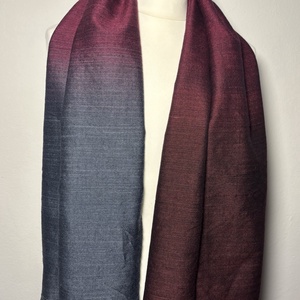 Kézzel szőtt Ezüst Bordó Barna Merinó Kendő - ruha & divat - sál, sapka, kendő - kendő - Meska.hu