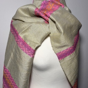 Kézzel szőtt Sárga Pink színátmenetes Selyem Kendő - ruha & divat - sál, sapka, kendő - kendő - Meska.hu