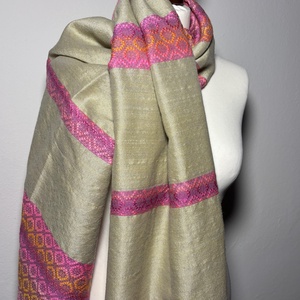 Kézzel szőtt Sárga Pink színátmenetes Selyem Kendő, Ruha & Divat, Sál, Sapka, Kendő, Kendő, Szövés, MESKA