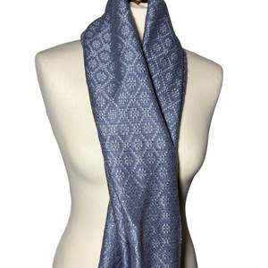 Kézzel szőtt elegáns Lilás Kék Selyem Kendő - ruha & divat - sál, sapka, kendő - kendő - Meska.hu