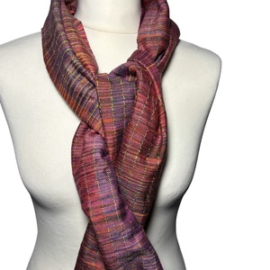 Kézzel szőtt Pink Selyem és Merinó Kendő - ruha & divat - sál, sapka, kendő - kendő - Meska.hu