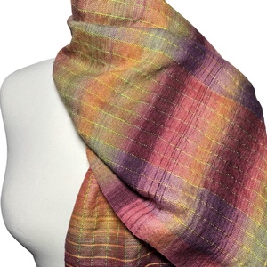 Kézzel szőtt Zöld Mályva Merinó és Teveszőr Kendő - Meska.hu