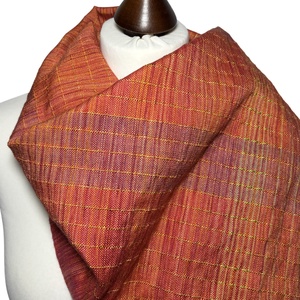 Kézzel szőtt Terrakotta Merino - Selyem Kendő - ruha & divat - sál, sapka, kendő - kendő - Meska.hu