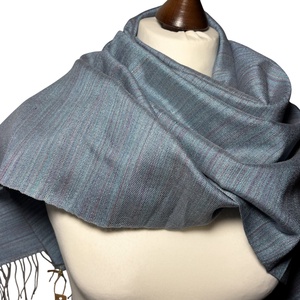 Kézzel szőtt elegáns Kék Selyem Kendő - ruha & divat - sál, sapka, kendő - kendő - Meska.hu