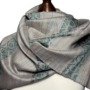 Kézzel szőtt elegáns púder Rózsaszín Zöld Selyem Kendő - ruha & divat - sál, sapka, kendő - kendő - Meska.hu