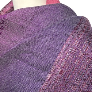 Viragmintás kézzel szőtt lila, narancs merinó selyem sál - ruha & divat - sál, sapka, kendő - kendő - Meska.hu