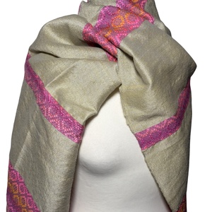 Kézzel szőtt Sárga Pink színátmenetes Selyem Kendő - ruha & divat - sál, sapka, kendő - kendő - Meska.hu