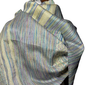 Kézzel szőtt Sárga zöld Kék színátmenetes Selyem Kendő - ruha & divat - sál, sapka, kendő - kendő - Meska.hu