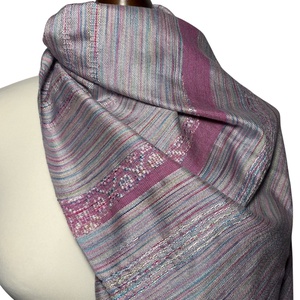 Kézzel Szőtt Rózsaszín - Zöld átmenetes Merinó Gyapjú és Selyem Kendő - ruha & divat - sál, sapka, kendő - kendő - Meska.hu