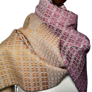 Kézzel Szőtt Lila Sárga átmenetes Merinó Gyapjú és Selyem Kendő - Meska.hu