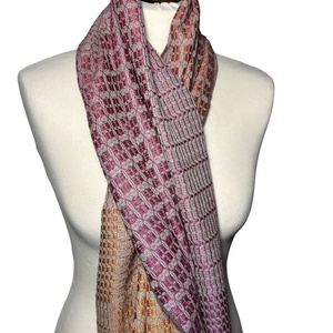 Kézzel Szőtt Lila Sárga átmenetes Merinó Gyapjú és Selyem Kendő - ruha & divat - sál, sapka, kendő - kendő - Meska.hu