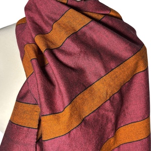 Kézzel szőtt csíkos Pink Narancs Merino Kendő, Ruha & Divat, Sál, Sapka, Kendő, Kendő, Szövés, MESKA