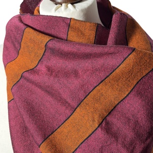 Kézzel szőtt csíkos Pink Narancs Merino Kendő - ruha & divat - sál, sapka, kendő - kendő - Meska.hu