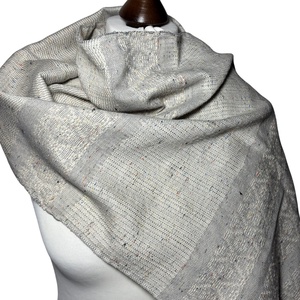 Kézzel szőtt elegáns Bézs Pamut Kendő - ruha & divat - sál, sapka, kendő - kendő - Meska.hu