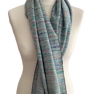 Kézzel szőtt Kék Zöld Pink színátmenetes Selyem Kendő - ruha & divat - sál, sapka, kendő - kendő - Meska.hu