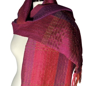 Kézzel szőtt Pink Lila színátmenetes Selyem Kendő - ruha & divat - sál, sapka, kendő - kendő - Meska.hu