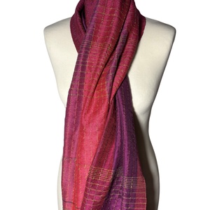 Kézzel szőtt Pink Lila színátmenetes Selyem Kendő - ruha & divat - sál, sapka, kendő - kendő - Meska.hu