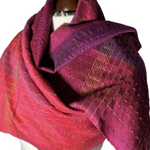 Kézzel szőtt Pink Lila színátmenetes Selyem Kendő - Meska.hu