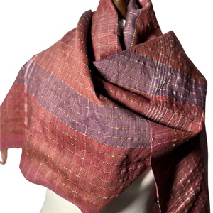 Kézzel szőtt Bordó-Selyem Kendő - ruha & divat - sál, sapka, kendő - kendő - Meska.hu