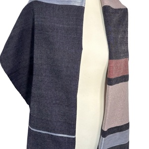 Kézzel Szőtt Merinó�Selyem Kendő Yak Gyapjúval, Lila�Rózsaszín Csíkos Vállkendő, Kézműves Prémium Sál - ruha & divat - sál, sapka, kendő - kendő - Meska.hu