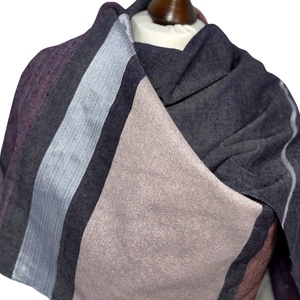 Kézzel Szőtt Merinó�Selyem Kendő Yak Gyapjúval, Lila�Rózsaszín Csíkos Vállkendő, Kézműves Prémium Sál - ruha & divat - sál, sapka, kendő - kendő - Meska.hu