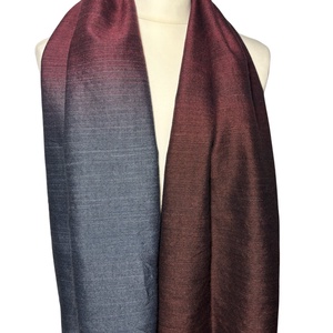 Kézzel szőtt Ezüst Bordó Barna Merinó Kendő - ruha & divat - sál, sapka, kendő - kendő - Meska.hu