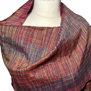 Kézzel szőtt Őszibarack Selyem Kendő - ruha & divat - sál, sapka, kendő - kendő - Meska.hu