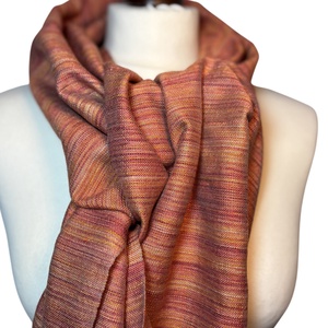 Kézzel szőtt elegáns Narancs Merinó - Selyem Kendő - ruha & divat - sál, sapka, kendő - kendő - Meska.hu