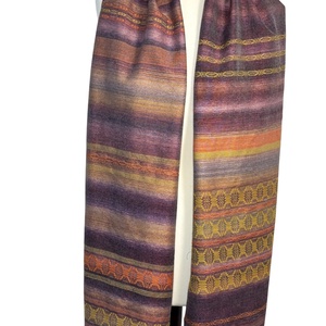 Kézzel szőtt Mályva - Sárga Selyem Merino kendő, Elegáns női kiegészítő - ruha & divat - sál, sapka, kendő - kendő - Meska.hu