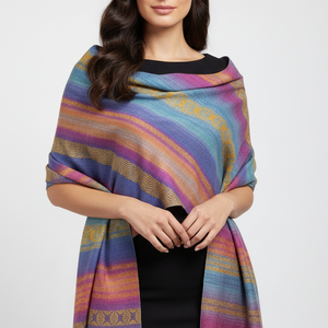 Kézzel szőtt Szívárvány Selyem-, Merinókendő, Elegáns női kiegészítő, Ruha & Divat, Sál, Sapka, Kendő, Kendő, Szövés, MESKA