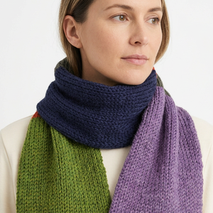 Zöld Narancs Kék Lila Kötött Merino Gyapjú Sál 158 x 16 cm - ruha & divat - sál, sapka, kendő - sál - Meska.hu