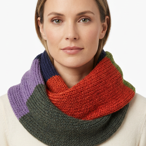 Zöld Narancs Kék Lila Kötött Merino Gyapjú Sál 158 x 16 cm - Meska.hu