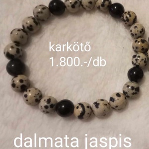 Ásványból készült karkötő - Dalmata jáspis ásványokkal - Meska.hu