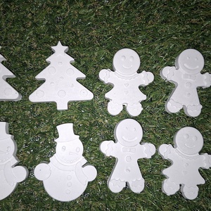 Karácsonyi festhető gipsz figura csomag 8 db, DIY (Csináld magad), Egységcsomag, Gipszöntés, MESKA