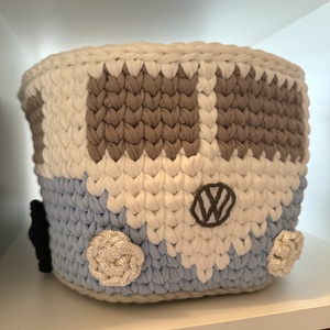 Horgolt játéktároló VW kisbusz - Meska.hu